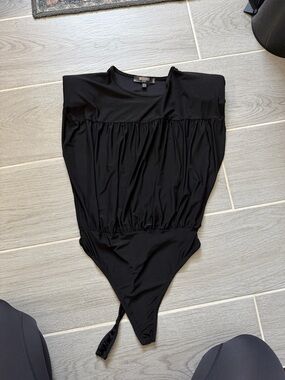 Missguided Black Muscle Tank Bodysuit